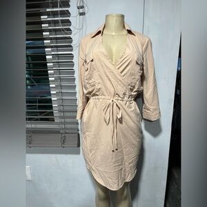 Bluebelle Beige Wrap Dress